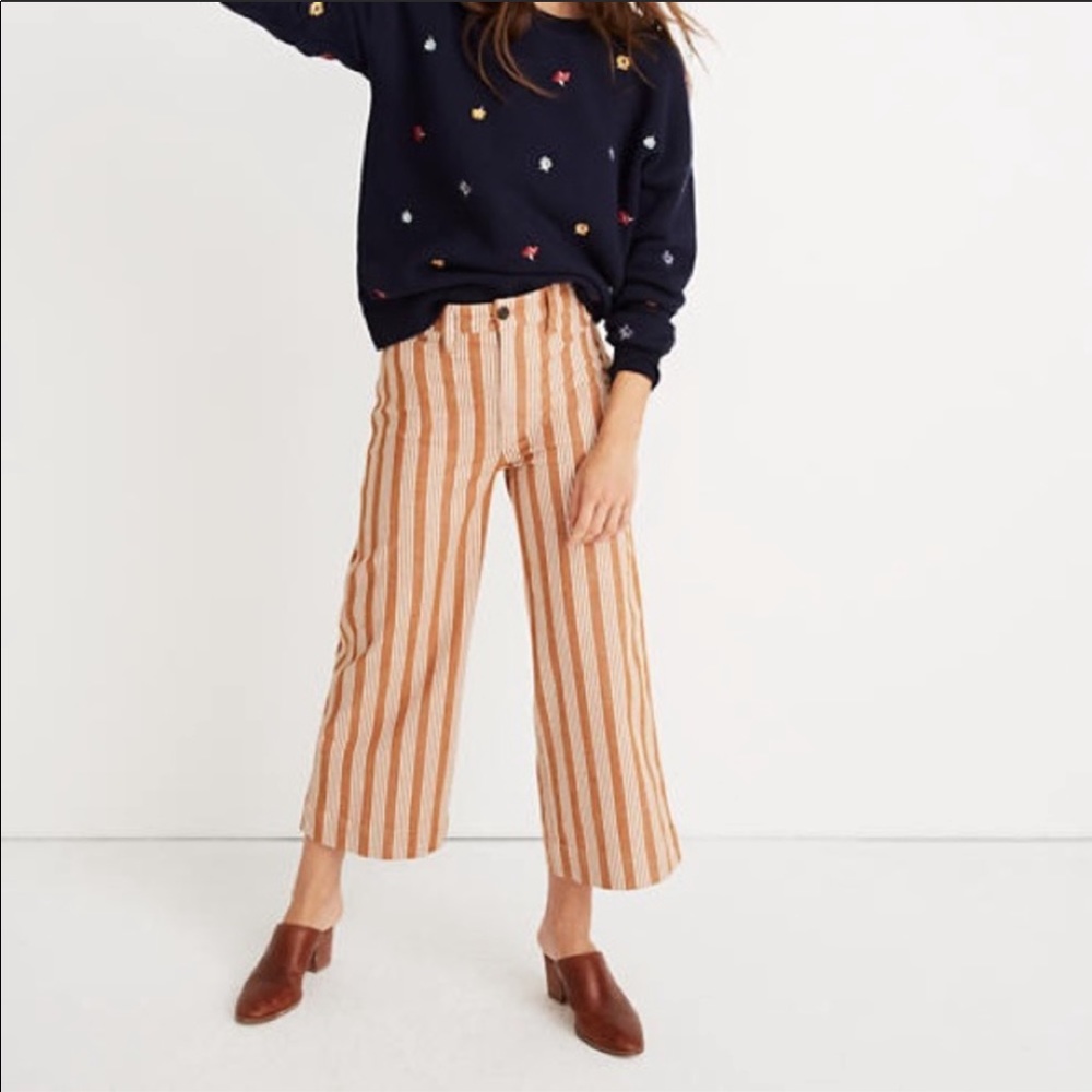 Emmett Wide-Leg Crop Pants in Stripe